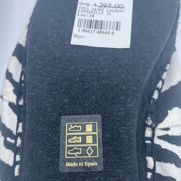 Saint Laurent Paris YSL Zebra Print Canvas Espadrilles Size 40 EU / 10 US NWOB - Picture 10 of 10